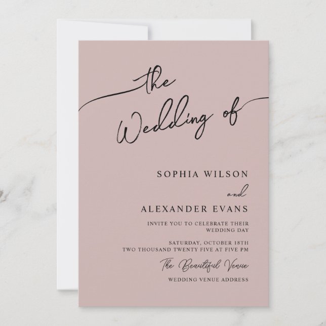 Convite de casamento boho-chic, cores pastel. (Frente)