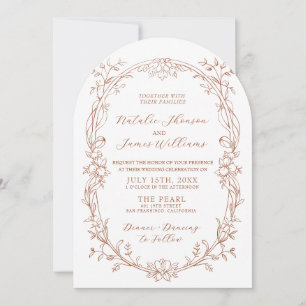 Convite de Casamento Boho Chic em Terracota Laranj