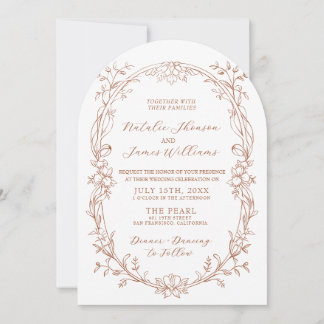 Convite de Casamento Boho Chic em Terracota Laranj