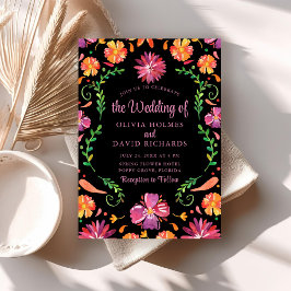 Convite de Casamento Boho Colorido Fiesta Floral M