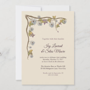 Convite de Casamento Boho com Cabeças de Sementes