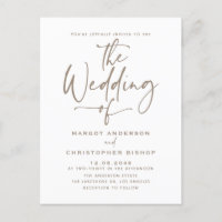 Convite de Casamento Boho com Caligrafia à Mão em
