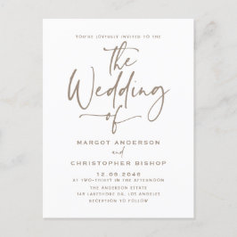 Convite de Casamento Boho com Caligrafia à Mão em