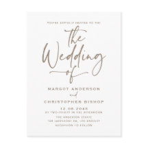 Convite de Casamento Boho com Caligrafia à Mão em 