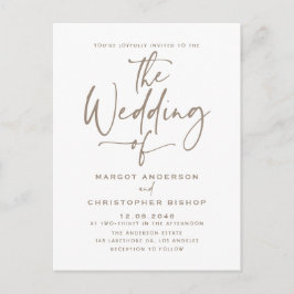 Convite de Casamento Boho com Caligrafia à Mão em 