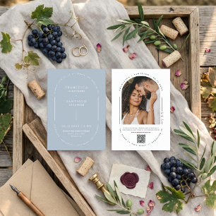 Convite de Casamento Boho de Inverno com Código QR
