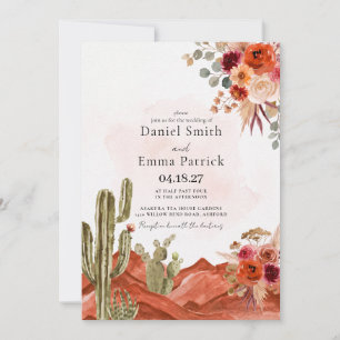 Convite de Casamento Boho Desert Cactus