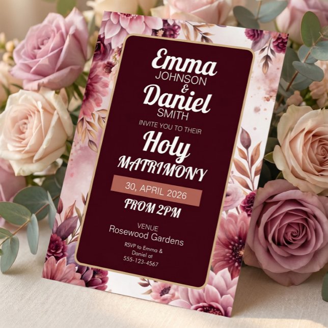 Convite de Casamento Boho Dreams Holy Matrimony (Criador carregado)