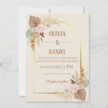 Convite de Casamento Boho Elegante - Arco Moderno 