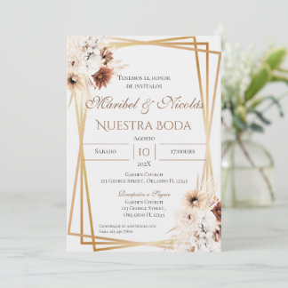 Convite de Casamento Boho Espanhol