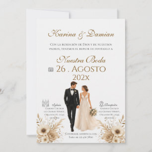 Convite de Casamento Boho Espanhol