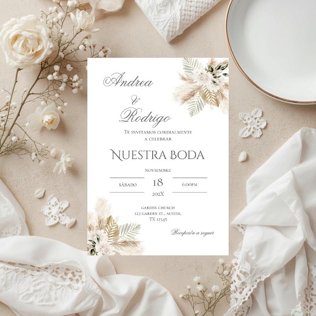 Convite de Casamento Boho Espanhol (Criador carregado)