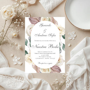 Convite de Casamento Boho Espanhol
