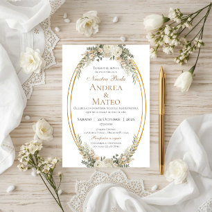 Convite de Casamento Boho Espanhol