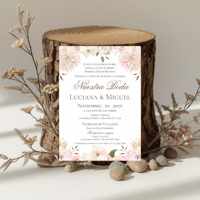 Convite de Casamento Boho Espanhol (Criador carregado)