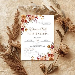 Convite de Casamento Boho Espanhol