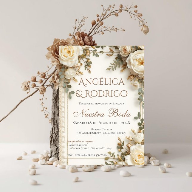 Convite de Casamento Boho Espanhol (Criador carregado)