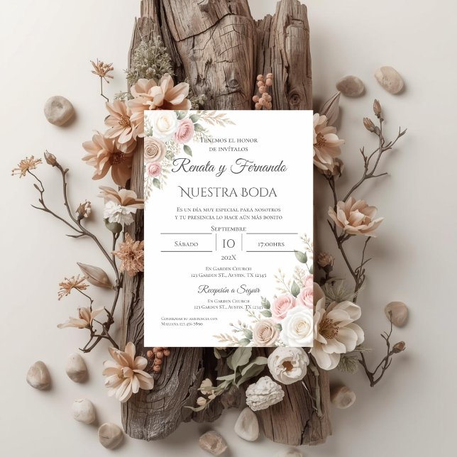 Convite de Casamento Boho Espanhol (Criador carregado)