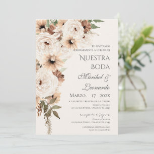 Convite de Casamento Boho Espanhol