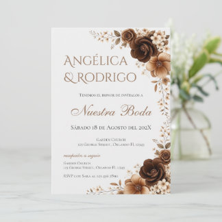 Convite de Casamento Boho Espanhol