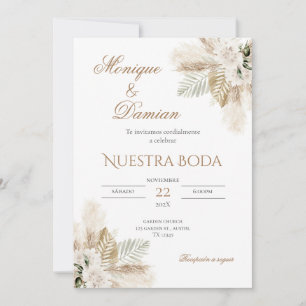 Convite de Casamento Boho Espanhol