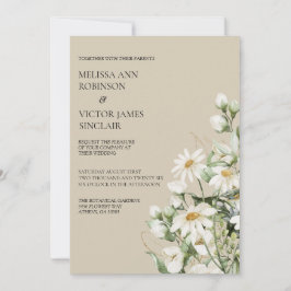 Convite de Casamento Boho Flor de Margarida Selvag
