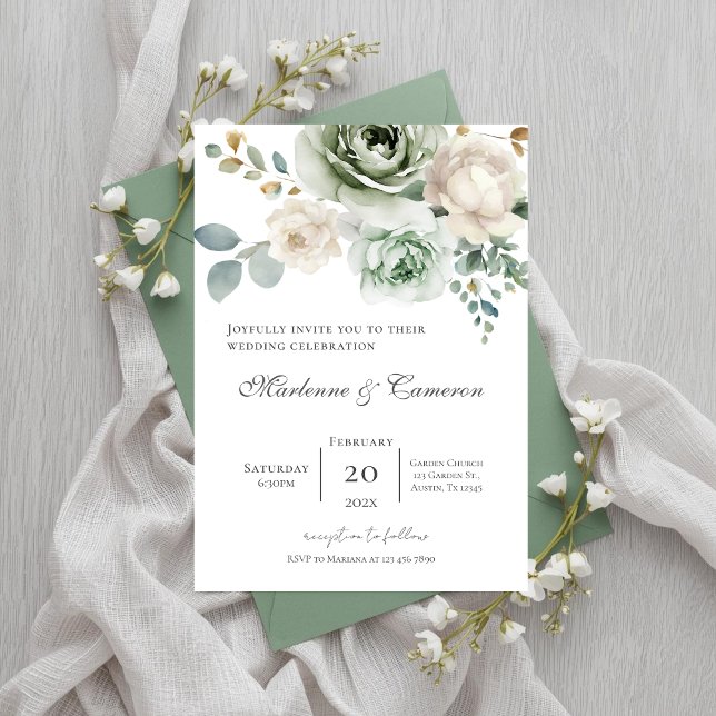 Convite de Casamento Boho Floral (Criador carregado)