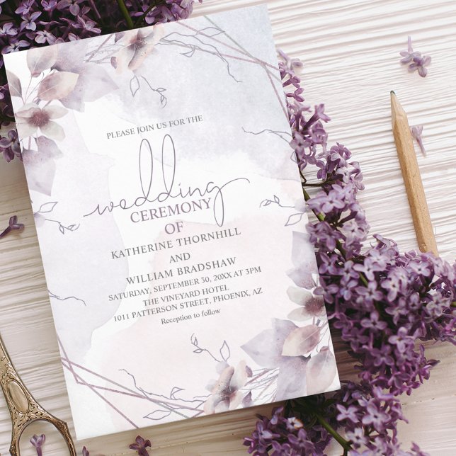 Convite de Casamento Boho Floral Rosa Elegante (Criador carregado)