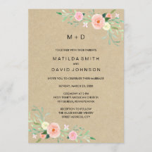 Convite de Casamento Boho Floral Rústico
