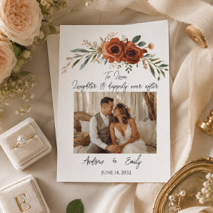 Convite de Casamento Boho Floral Terracota Mal-hum