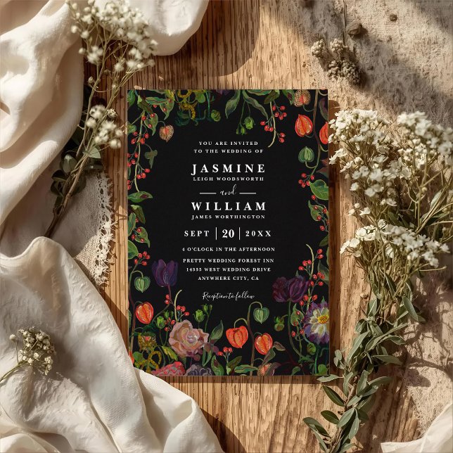 Convite de Casamento Boho Garden Floral Rústico El (Criador carregado)