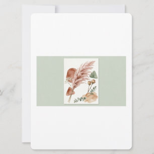 Convite de Casamento Boho Grama Pampas Terracota