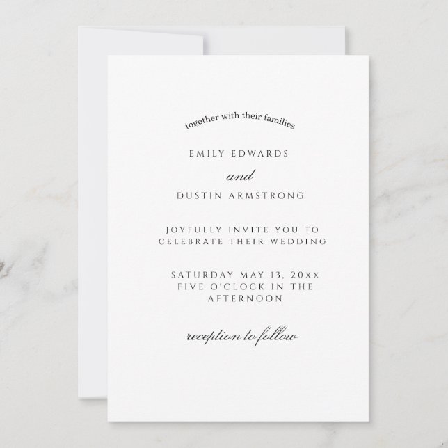 Convite de Casamento Boho Minimalista Elegante (Frente)