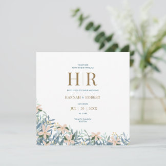 Convite de Casamento Boho Moderno Jardim de Flores