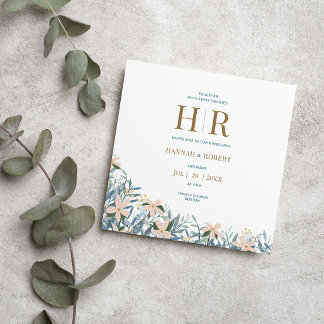 Convite de Casamento Boho Moderno Jardim de Flores