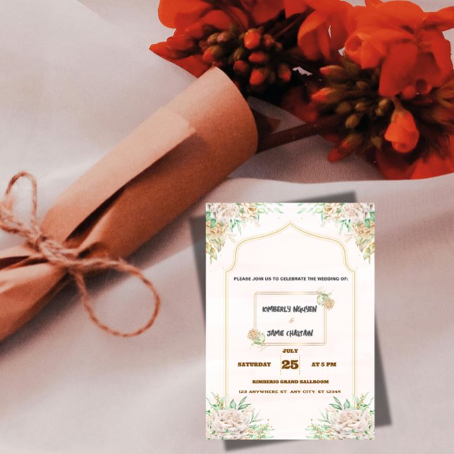 Convite de Casamento Boho Moderno, Tom Terroso Neu (Criador carregado)