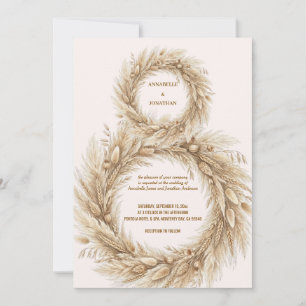 Convite de Casamento Boho Moldura de Grinalda de P