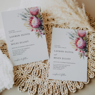 Convite de Casamento Boho Nativo Protea