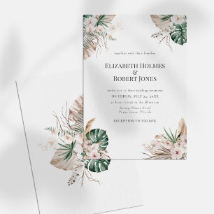 Convite de Casamento Boho Orquídea Tropical & Mons
