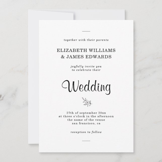 Convite de Casamento Boho Rústico Elegante (Frente)