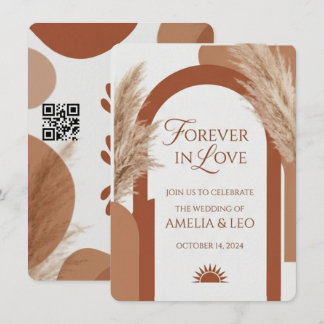 Convite de Casamento Boho Terracota