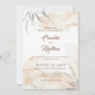 Convite de Casamento Boho Terracota Blush