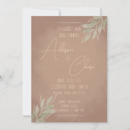 Convite de Casamento Boho Terracota com Minimalist