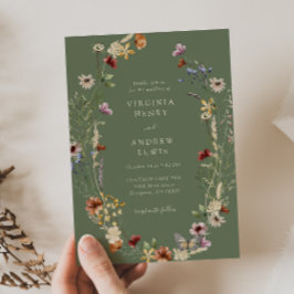 Convite de Casamento Boho Verde