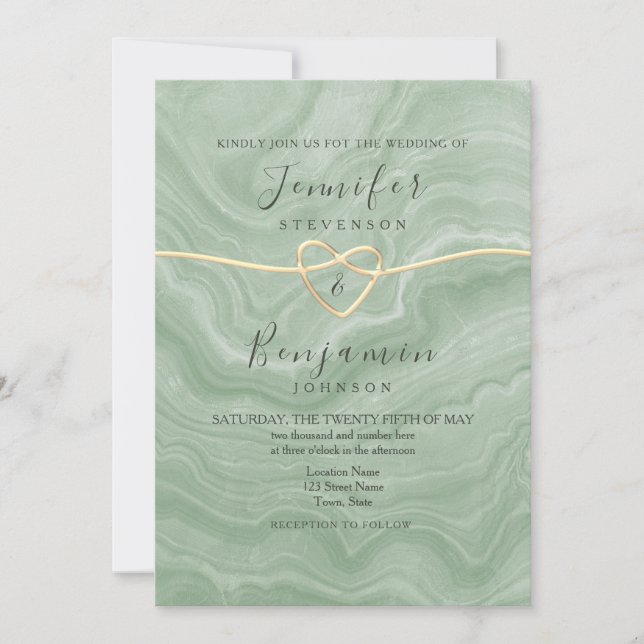 Convite de Casamento Boho Verde Sage (Frente)