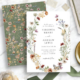 Convite de Casamento Boho Verde Sálvia