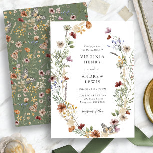 Convite de Casamento Boho Verde Sálvia