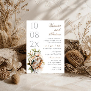 Convite de Casamento Boho Whit Ring