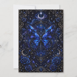 Convite de Casamento Borboleta Safira Celestial