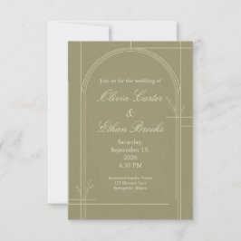 Convite de Casamento Botanical Sage